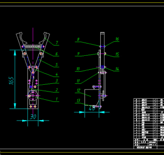 四自由度的工业机器人CAD图纸