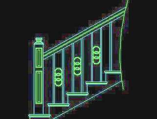 木楼梯、铁艺楼梯、旋转楼梯、现代式楼梯、楼梯扶手CAD图块22