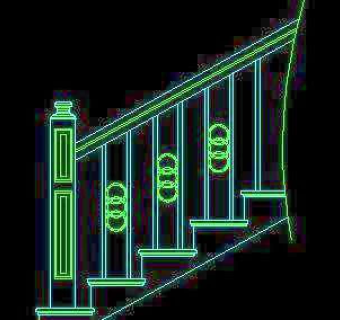 木楼梯、铁艺楼梯、旋转楼梯、现代式楼梯、楼梯扶手CAD图块22