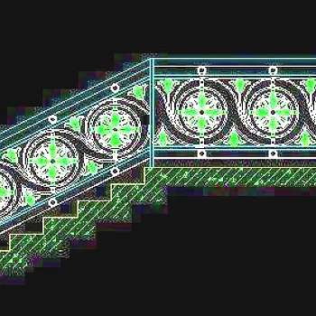 木楼梯、铁艺楼梯、旋转楼梯、现代式楼梯、楼梯扶手CAD图块32