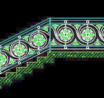 木楼梯、铁艺楼梯、旋转楼梯、现代式楼梯、楼梯扶手CAD图块32