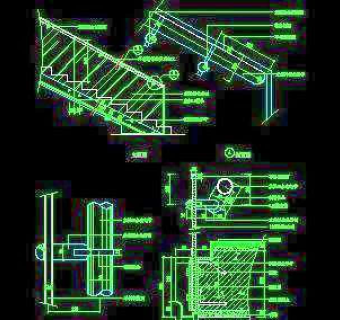 木楼梯、铁艺楼梯、旋转楼梯、现代式楼梯、楼梯扶手CAD图块45