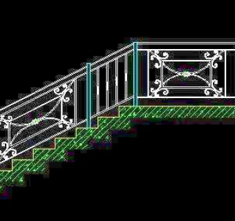木楼梯、铁艺楼梯、旋转楼梯、现代式楼梯、楼梯扶手CAD图块33