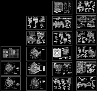 一套旱喷广场的施工图cad图纸