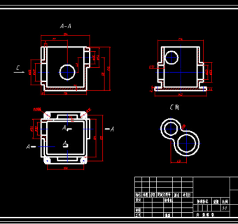 一个箱体零件图CAD图纸