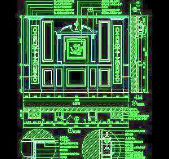 中式造型墙、西式造型墙、现代式造型墙、石材墙面、陶瓷墙面CAD图块素材13