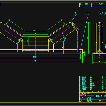 03C0122槽型托辊组CAD图纸