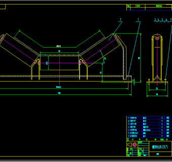 03C0122槽型托辊组CAD图纸