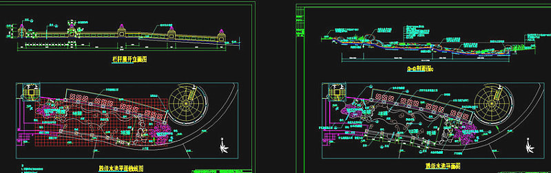 会所前生态水池cad图纸