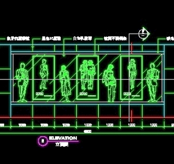 鞋帽店、服装店橱窗门面实例cad详图、装修施工图纸25例-85