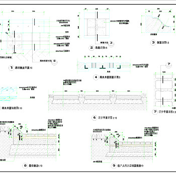 路缘排水沟cad图纸3D模型