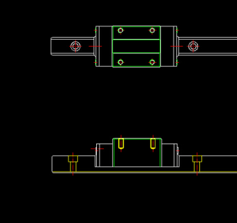 BRX方形直线导轨CAD图纸