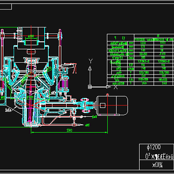 1200圆锥破碎机总图CAD图纸