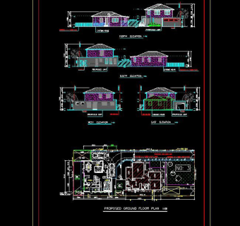 欧式别墅cad设计图