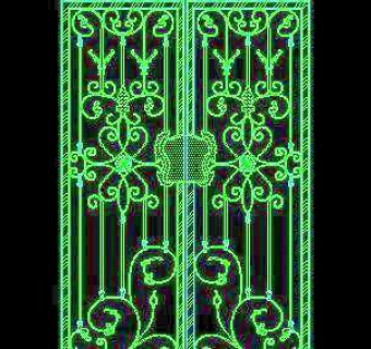 铁艺门-cad门图块素材23