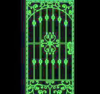 铁艺门-cad门图块素材19