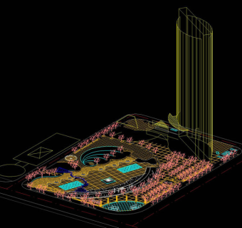 绿色艺术广场cad图纸素材