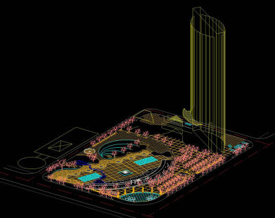 绿色艺术广场cad图纸素材