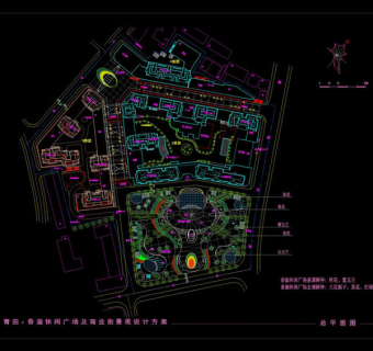 衢州香溢休闲广场cad图纸