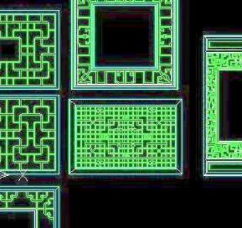 古建花窗图案CAD图块