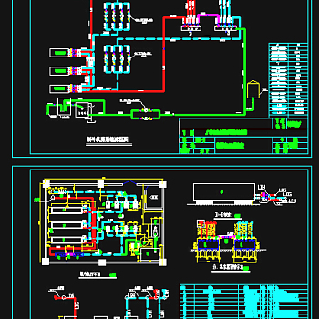 办公楼空调用制冷机房图纸CAD下载