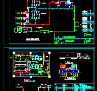 办公楼空调用制冷机房图纸CAD下载
