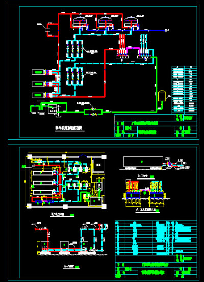 办公楼空调用制冷机房图纸CAD下载