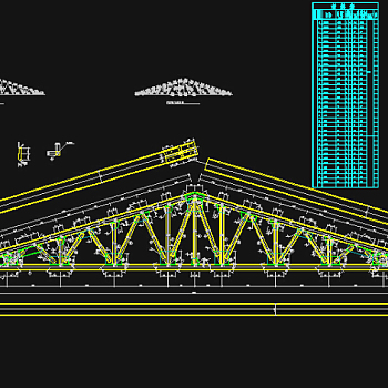 21米桁架CAD图纸