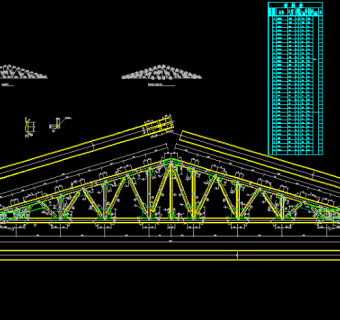 21米桁架CAD图纸