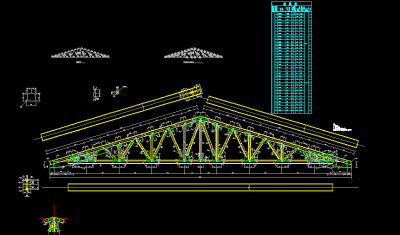 21米桁架CAD图纸