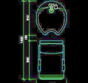 美容美发接待台、工作台装修施工图纸、cad详图素材97