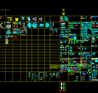 CAD平面立面图库图片