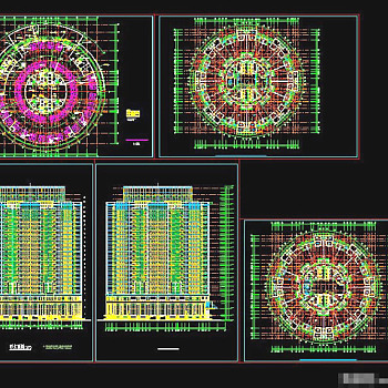 圆形建筑cad施工图纸