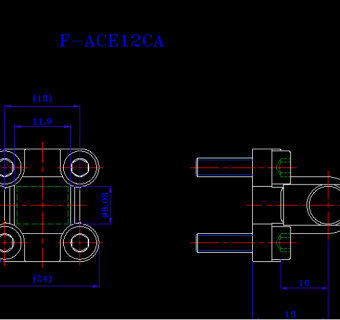 亚德客气缸cad外形图