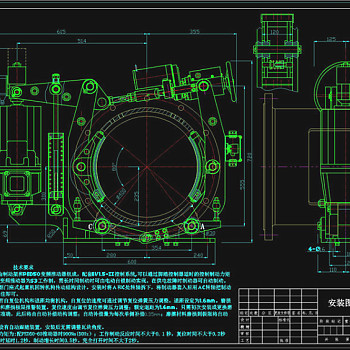 门座式起重机回转制动器CAD机械图纸