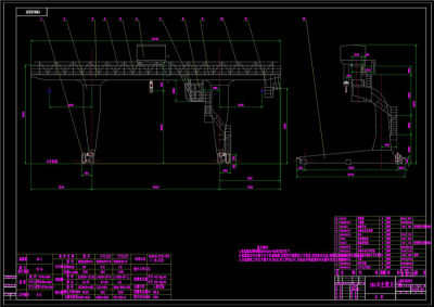 偏挂起重机CAD机械图纸