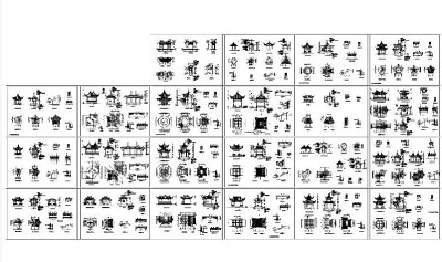 中式亭施工cad图
