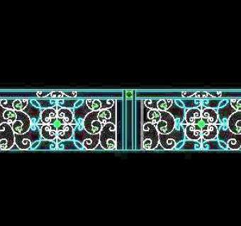 西式栏杆、现代式栏杆、铁艺栏杆CAD图块4