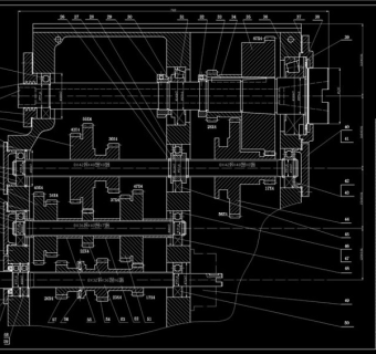 万能卧式升降台铣床主轴装配CAD机械图纸