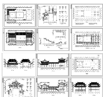 中式戏台cad图纸