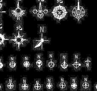 51个指北针CAD格式图例