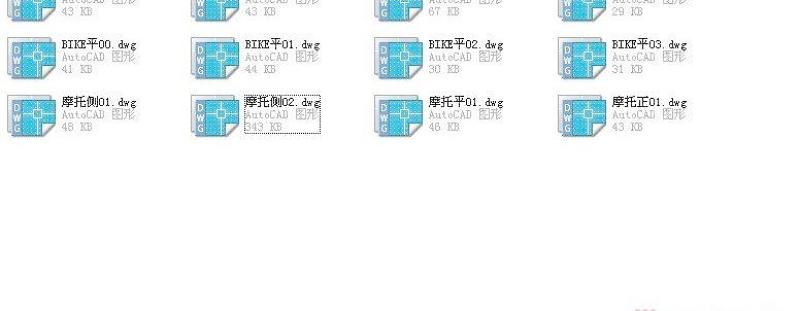 建筑CAD常用千种图块之机车脚踏车