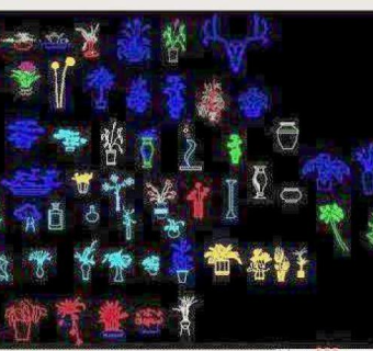 CAD植物花卉立面图块