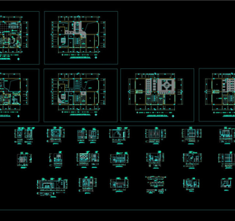 复式套房装修图CAD图纸