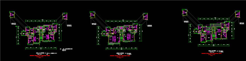 小区二户cad平面图