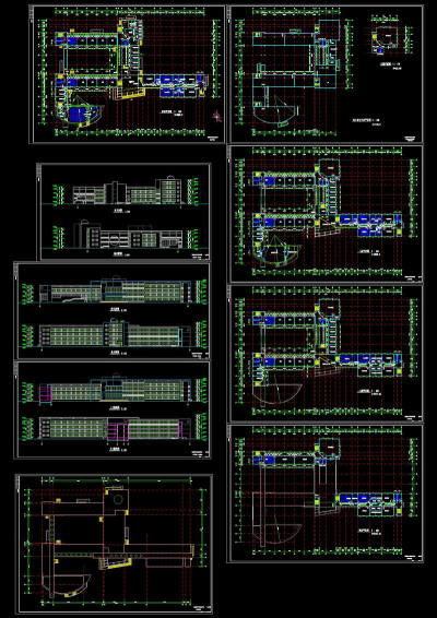高中综合教学楼cad图纸