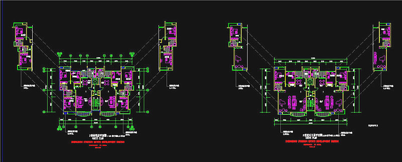 小区二户cad平面