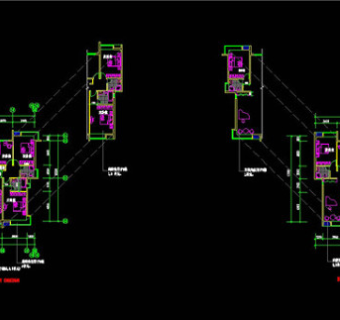 小区二户cad平面