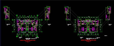 小区二户cad平面