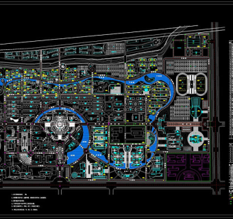 河南理工大学总平面图cad图纸